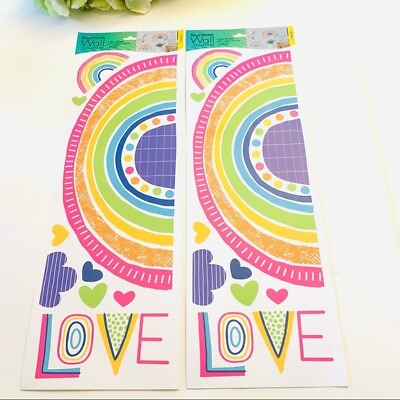 Love amp; rainbows vinyl large stickers decor girly teacher home $19.75