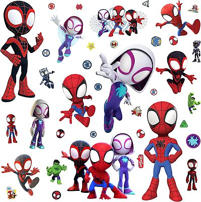 #ad 4 Sheets Superhero Peel and Stick Wall Decals Waterproof Wall Stickers Ideal for $38.24