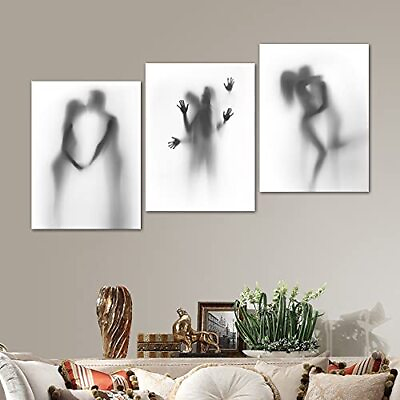 #ad Bathroom Canvas Wall Art Decor Black and White Home Bedroom Decoration adult art $42.76