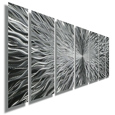 Large Modern Silver Metal Wall Art Sculpture Contemporary Decor Artist Jon Allen $375.00