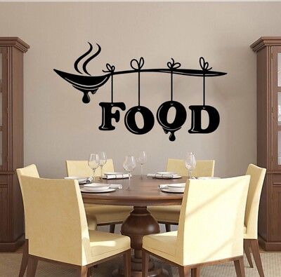 #ad Large Spoon Decal Wall Accent Kitchen Wall Decor Wall Sticker Black Friday Sale $12.99