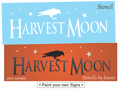 Harvest Moon STENCIL Prim Crow Star Fall Halloween Seasonal Country Signs Joanie $10.95