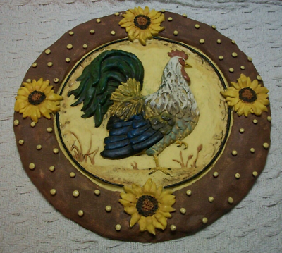 #ad #ad Country Rooster and Sunflowers Wall Plaque 9 3 4quot; $20.99