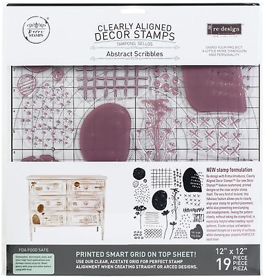 Prima Marketing Re Design Decor Clear Cling Stamps 12quot;X12quot; Abstract Scribbles $45.27