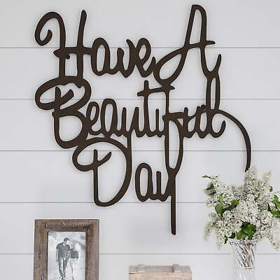 #ad Lavish Home Metal Cutout Have a Beautiful Day Wall Sign Rustic Decor $29.92