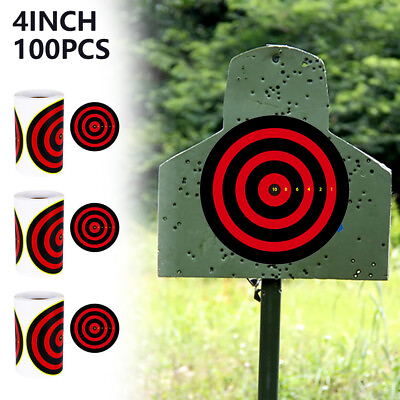 #ad 100X 4quot; Bullseye Shooting Stickers Self Adhesive Target Spots Splatter Reactive $8.30