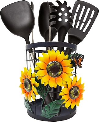 #ad Sunflower Utensil Holder Sunflower Kitchen Decor Utensil Organizer for Countert $40.56