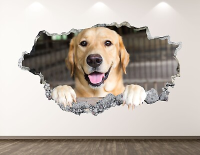 #ad Labrador Dog Wall Decal Art Decor 3D Smashed Animal Mural Kids Room Sticker BL86 $29.95
