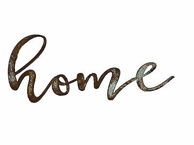 #ad HOME Word Art Sign Home Kitchen Decor Wall Hanging Cursive Script Typography $15.85