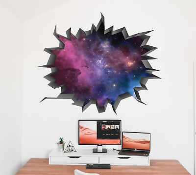 #ad Galaxy Hole Wall Decal Large Space Sticker Vinyl Décor Kids Room Nursery BA007 $26.99