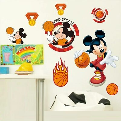 Orange Mickey Minnie Wall Stickers Mouse Wall Decals Home Decor Removable $5.99