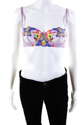 #ad Fleur du Mal Womens Orchid Embroidery Balconette Wisteria Size 34B $64.01