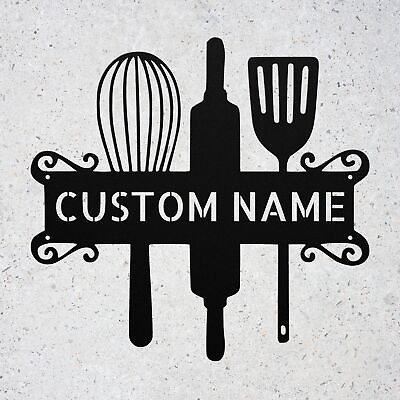 #ad Custom Kitchen Metal Wall Sign Personalized Home Decor Signs Mothers Day Gifts $49.95