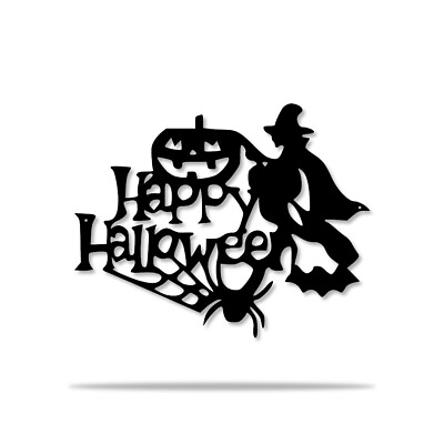 #ad #ad Happy Halloween Metal Signs Spooky Withcraft and Pumpkin Wall Decor Witch Sign $119.95