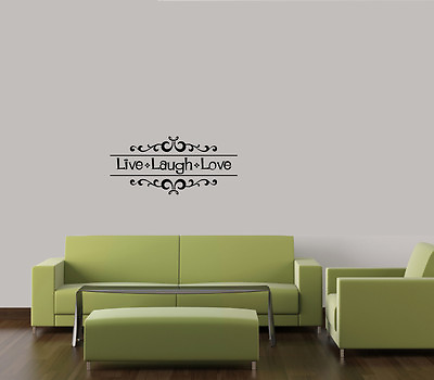 #ad LIVE LAUGH LOVE VINYL WALL DECAL STICKER WALL QUOTE WORDS LETTERING HOME $10.61