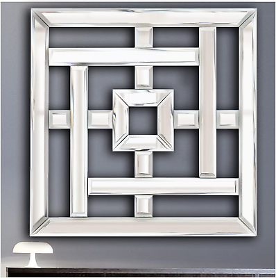 #ad Square Wall MirrorGorgeous Contemporary Decorative MirrorSilver Mirror Strip A $129.67
