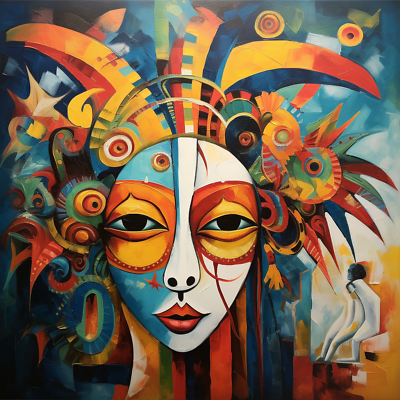 #ad Brazil carnival abstract5 24in H *24in L Wall Art Print $59.99
