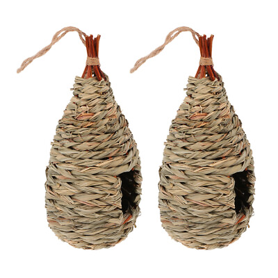 #ad #ad Rustic Birdhouse Decor Set of 2 Handcrafted Hanging Houses $13.25