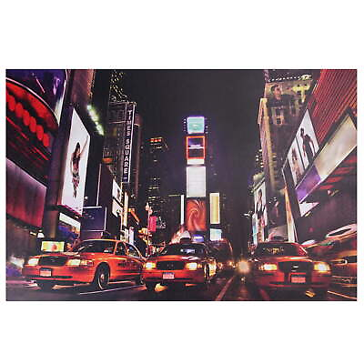 #ad #ad LED Lighted NYC Times Square Broadway Taxi Cabs Canvas Wall Art 15.75quot; x 23.5quot; $19.94