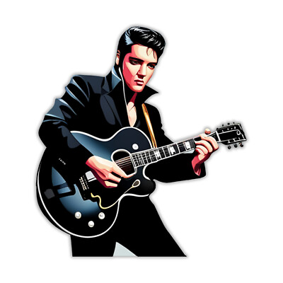 #ad Elvis Sticker King Rock Presley Music Vinyl Car Decal Guitar Wall Art Stickers $25.99