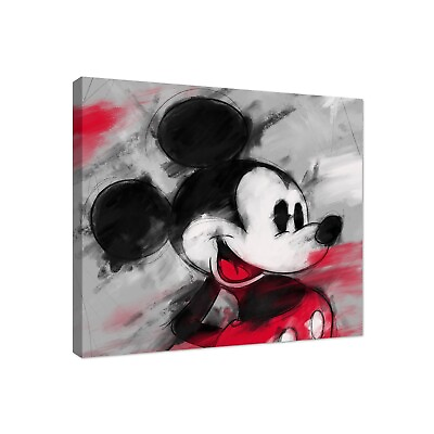 #ad Trendy Mickey Cartoon Wall Art Framed Canvas Print Kids Room Decor Pop Art $97.99