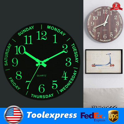 #ad 12quot; Luminous Wall Clock Modern Design Watch Digital Large Big 3D Home Decor US $28.00