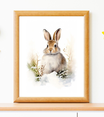 #ad Rabbit Wall Art Print Wildlife Art Print Nature Wall Decor Home Decor $9.99