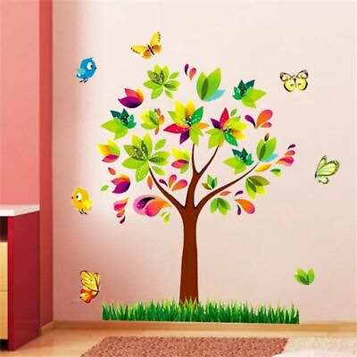 #ad Wall Sticker Home Decor Tree Birds Vinyl Decal Kids Room Baby Nursery Decoration $11.64