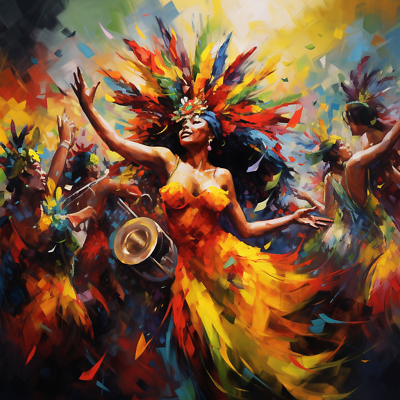 #ad Brazil carnival abstract12 24in H *24in L Wall Art Print $49.99