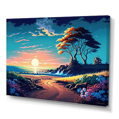 #ad #ad Modern Sunset In Vector Style IV Canvas Wall Art $33.24