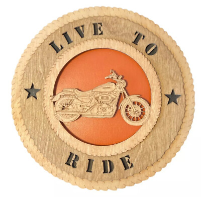 #ad Harley Davidson Live To Ride 3D Wall Plaque Hanging Laser Cut Wood Man Cave 11” $29.59