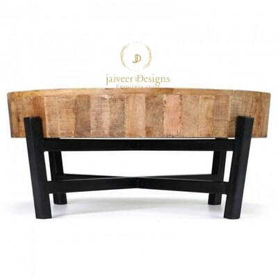 #ad Round Coffee Table Solid Wooden Unique Center Table Modern Furniture Home Decor $2121.73