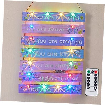 #ad FIOBEE Girls Room Décor for Teen Girls with LED Light Nursery Wall Butterfly $33.53