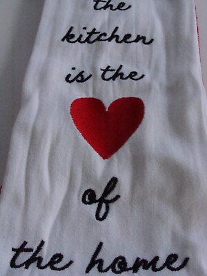 #ad NIP THE KITCHEN IS THE HEART OF THE HOME 2 Tip Towel Set 100% Cotton 22x12” $14.99
