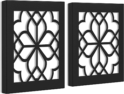 #ad Black Metal Wall Decor for Living Room 2PCS Wrought Iron Wall Decor Outdoor Me $48.09