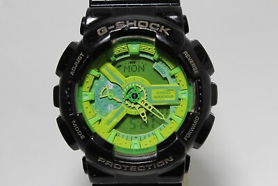 #ad CASIO vintage GA 110B big case black green G SHOCK Watch $250.00