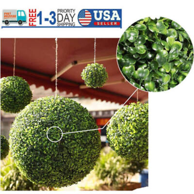 #ad Artificial Boxwood Topiary Faux Grass Ball Plant Wedding Decor 37cm 48cm 58cm $15.34