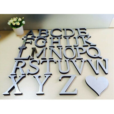#ad 26 Letters DIY 3D Mirror Acrylic Wall Sticker Decals Home Decor Wall Art Mural. $3.99