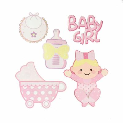 #ad Baby Girl Baby Shower 3D Pop Up Wall Art Stickers 5 Piece $10.95