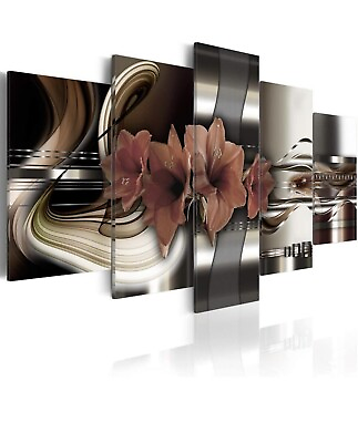 #ad Five Piece Canvas Wall Decor Floral Abstract Modern Art Style Set New $27.50