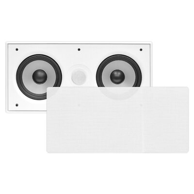 #ad #ad Pyle 300W 8 Ohm In Wall In Ceiling Dual 5.25 in Center Channel White $58.99
