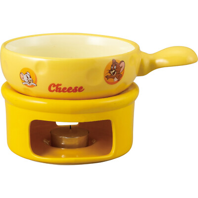 #ad Tom And Jerry Cheese Fondue Pot Yellow Ceramic Sun Art Kitchenware Japan $89.99