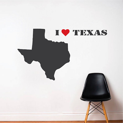 #ad I Love Texas Wall Decal USA States Wallpaper Mural Vinyl Removable Design b08 $27.95