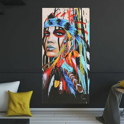Abstract Indian Woman Canvas Oil Painting Print Picture Home Wall Art Decor hot $10.44