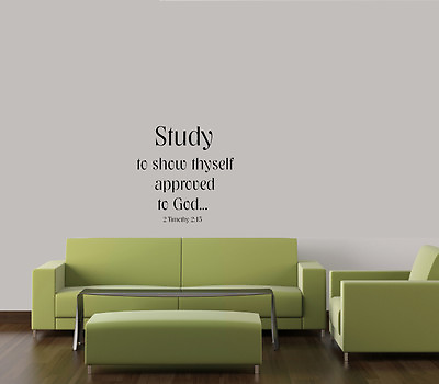 #ad 2 TIMOTHY 2:15 BIBLE SCRIPTURE WALL QUOTE DECAL VINYL WORDS RELIGIOUS HOME ART $15.73