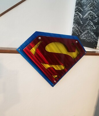 #ad #ad Superman wall decor metal art DC Comics 3D logo sign plasma cut 30quot; large signs $250.00