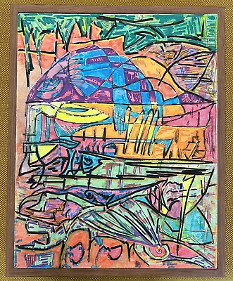 #ad Modern Abstract Painting Graffiti Art Cubism Anime Cartoon Original Psychedelic $24.99