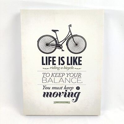 #ad Inspirational Wall Art Canvas Quote Life Is Like Riding Bicycle Albert Einstein $17.49