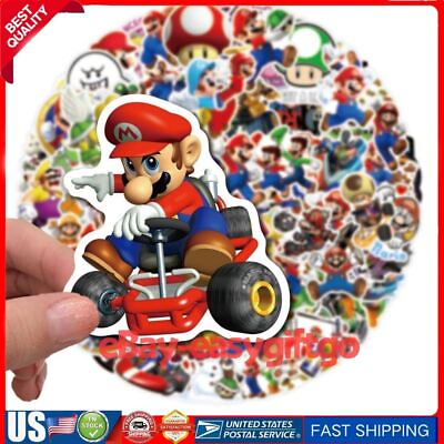 #ad Super Mario Wall Stickers for Kids Waterproof Decals Lot of 100 NO REPEAT $7.99