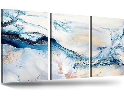 #ad #ad Wall Art for Living Room Blue Extra Large Paintings for Wall Decorations Ocea... $136.38